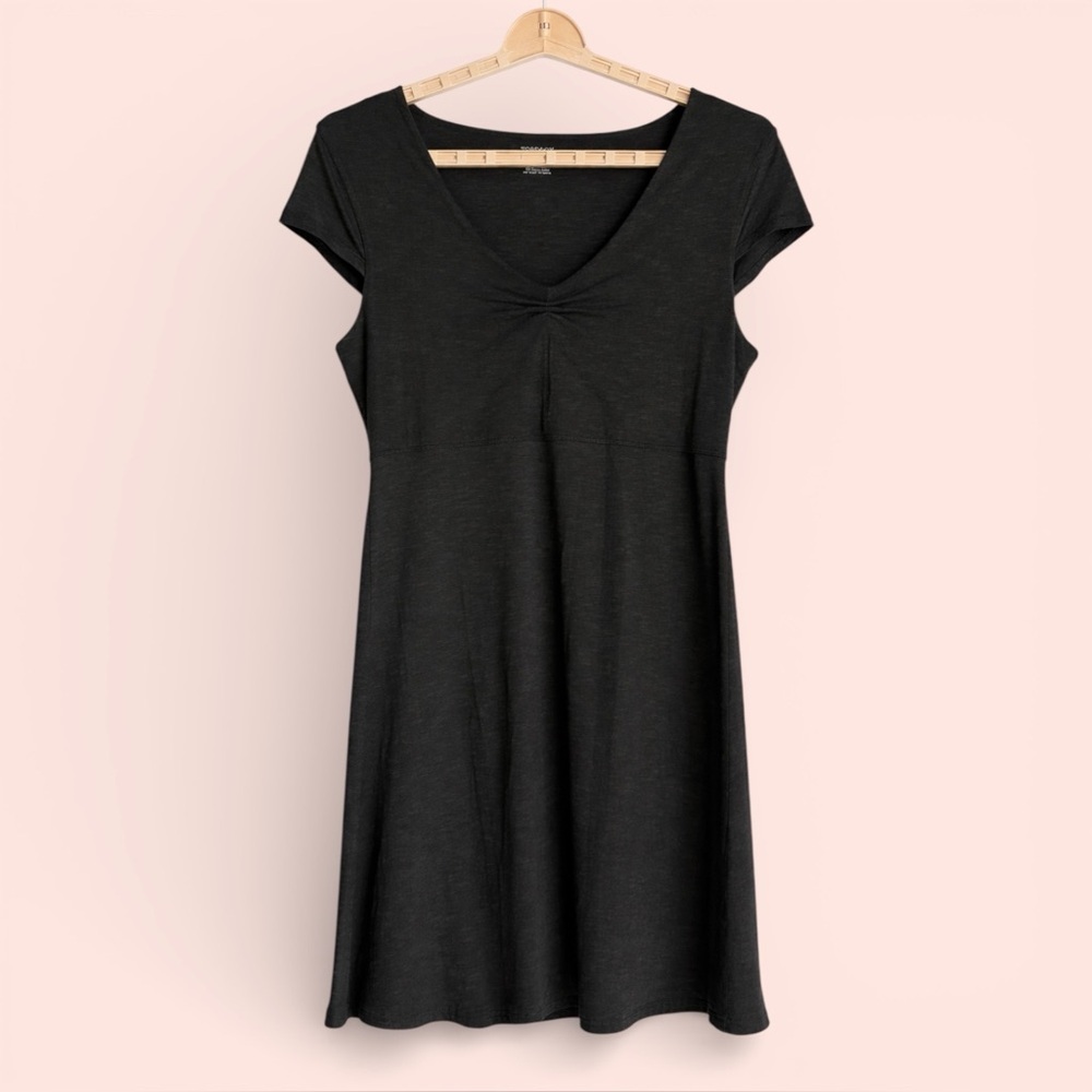 Toad & Co Rosemarie Dress Sz L Organic Cotton Tencel Stretch Hike Camp EUC